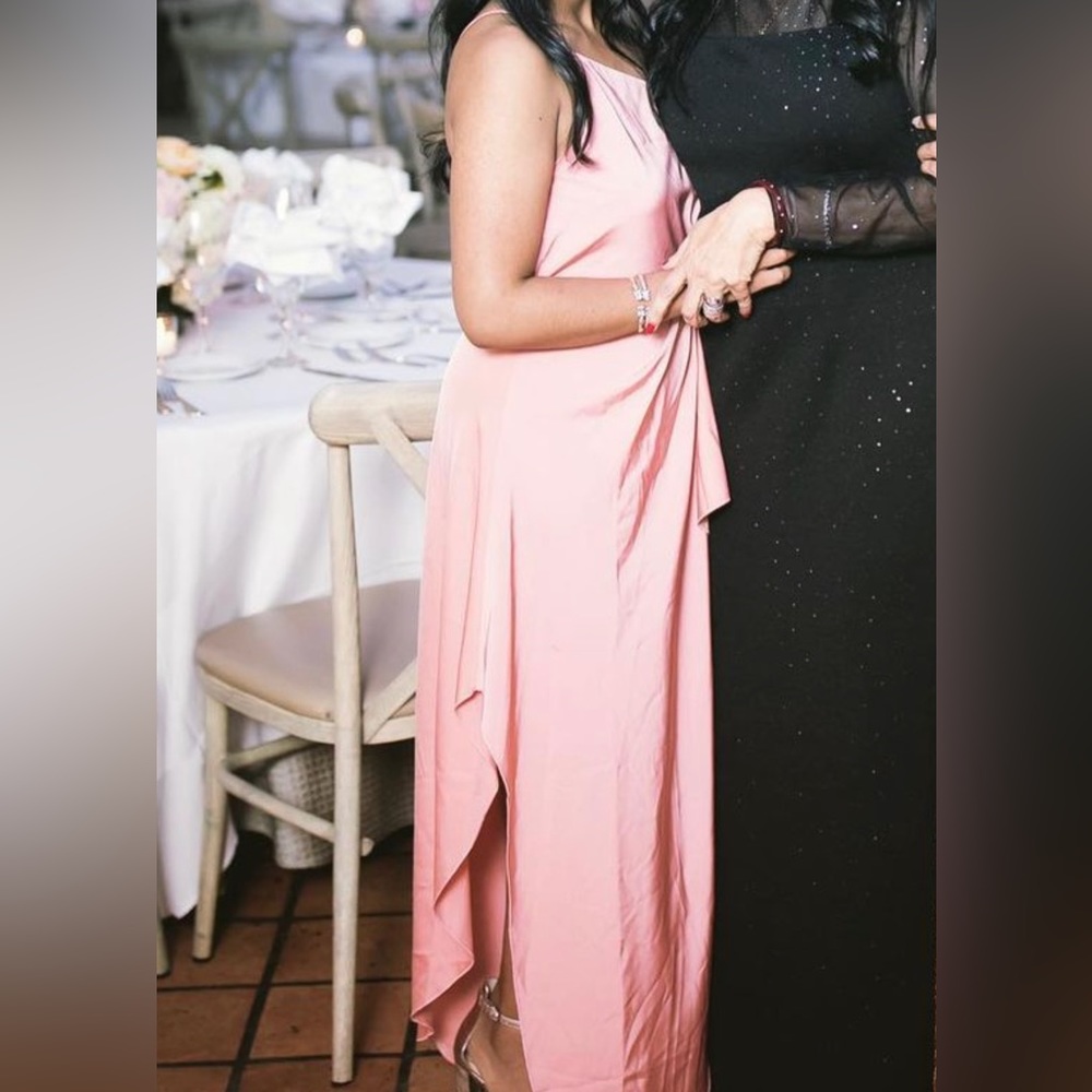 Majorelle pink high low gown